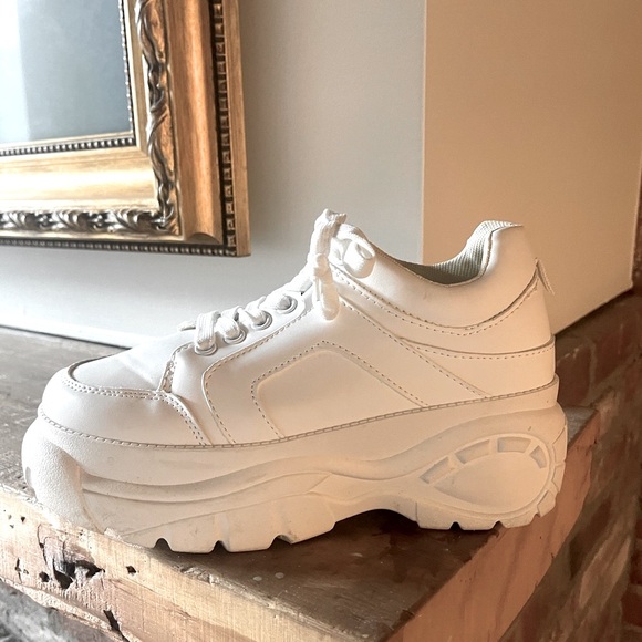 White Chunky Dad Platform Sneakers - Picture 3 of 5